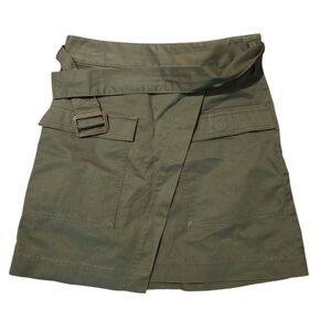 Banana Republic Forest Green Utility Wrap Mini Skirt Apparel